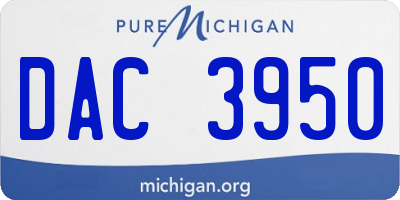 MI license plate DAC3950