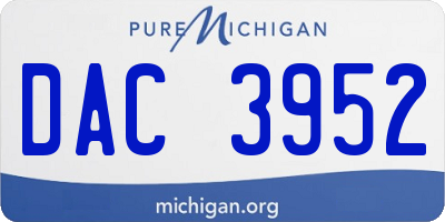 MI license plate DAC3952