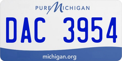 MI license plate DAC3954