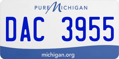 MI license plate DAC3955