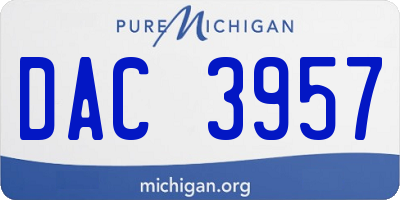 MI license plate DAC3957