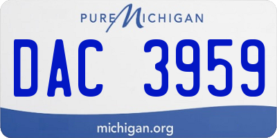 MI license plate DAC3959