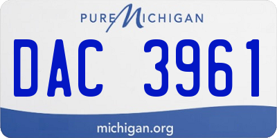 MI license plate DAC3961
