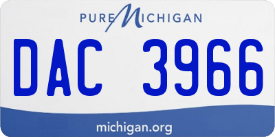 MI license plate DAC3966