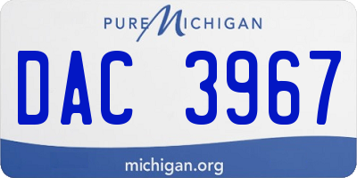 MI license plate DAC3967