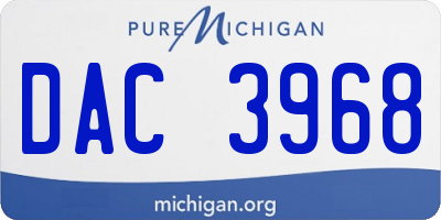 MI license plate DAC3968