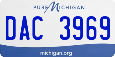 MI license plate DAC3969
