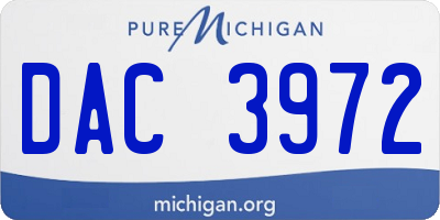 MI license plate DAC3972