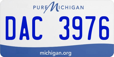 MI license plate DAC3976