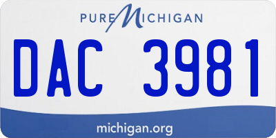 MI license plate DAC3981