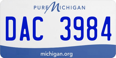 MI license plate DAC3984