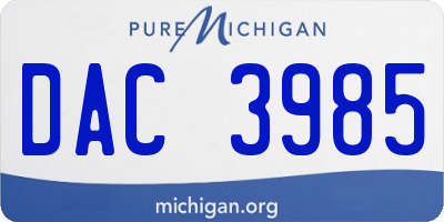 MI license plate DAC3985
