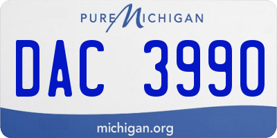 MI license plate DAC3990