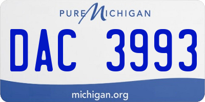 MI license plate DAC3993
