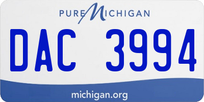 MI license plate DAC3994