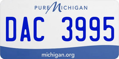 MI license plate DAC3995