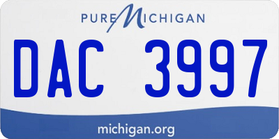 MI license plate DAC3997