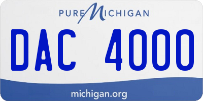 MI license plate DAC4000