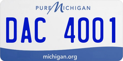 MI license plate DAC4001