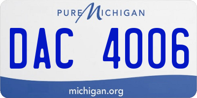 MI license plate DAC4006