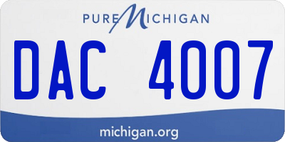 MI license plate DAC4007