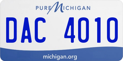 MI license plate DAC4010