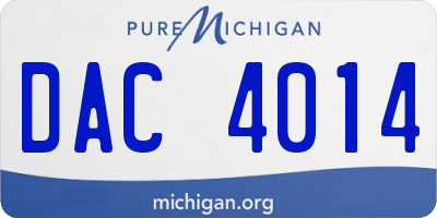 MI license plate DAC4014