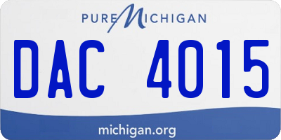 MI license plate DAC4015