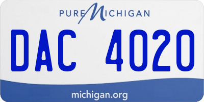 MI license plate DAC4020