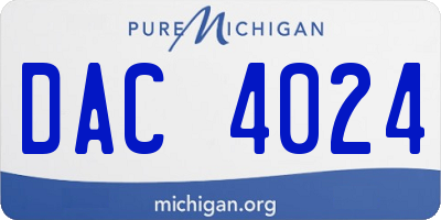 MI license plate DAC4024