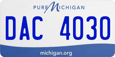 MI license plate DAC4030