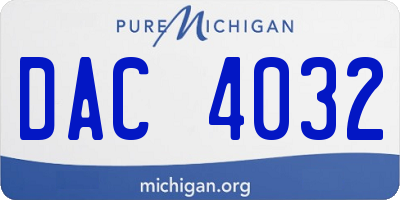 MI license plate DAC4032
