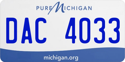 MI license plate DAC4033