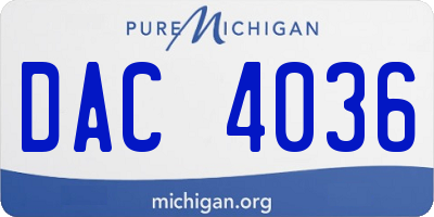 MI license plate DAC4036