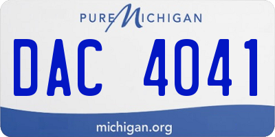 MI license plate DAC4041