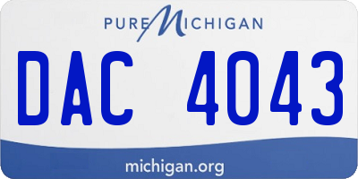 MI license plate DAC4043