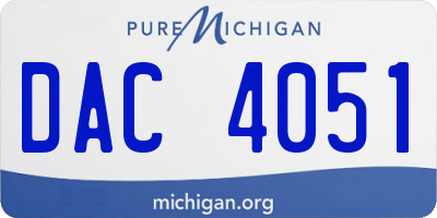 MI license plate DAC4051
