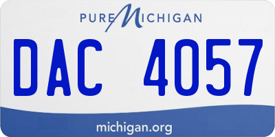 MI license plate DAC4057
