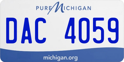 MI license plate DAC4059