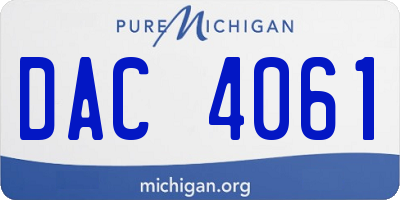 MI license plate DAC4061