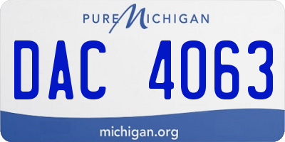 MI license plate DAC4063