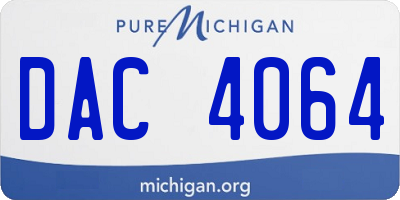 MI license plate DAC4064