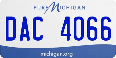 MI license plate DAC4066