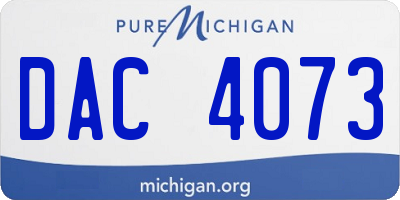 MI license plate DAC4073