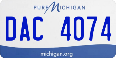 MI license plate DAC4074