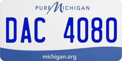 MI license plate DAC4080