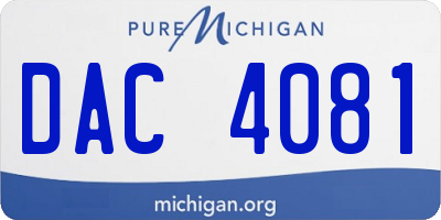 MI license plate DAC4081