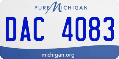 MI license plate DAC4083