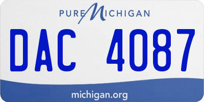 MI license plate DAC4087