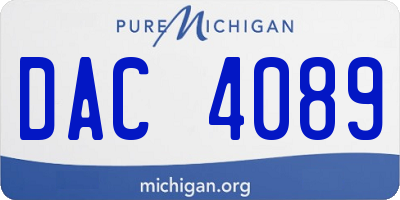 MI license plate DAC4089